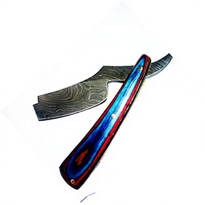 Professional Stainless Steel <b>Straight</b> <b>Razor</b> Blue Red Wood Handle Barber Shop Wet Shave Single Blade Folding <b>Razor</b> Male Use - Product Image 3