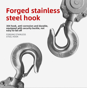 Peralatan pengangkat konstruksi Manual kerekan tangan baja tahan karat dengan rantai Sling jembatan derek - Product Image 2