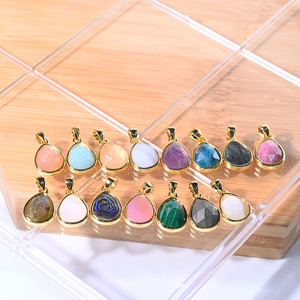 Collar con colgante de piedras preciosas de PJ-C070, colgante de gota de lágrima, colgante de piedra natural, joyería - Product Image 2