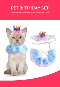 Disfraces de princesa gato, sombrero de cumpleaños, conjunto de bufanda, lindo encaje, gato, Bandana, Tiara, corona de gato, <span class=keywords><strong>accesorios</strong></span> - Product Image 2