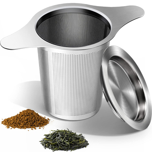 WELAND Infuseur à thé en acier inoxydable 201 avec logo personnalisé et couvercle, panier filtrant à mailles extra fines pour thé en vrac - Product Image 1
