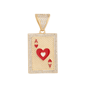 HP510 <span class=keywords><strong>Hip</strong></span> <span class=keywords><strong>Hop</strong></span> Bar <span class=keywords><strong>Rap</strong></span> carte da gioco un modello impermeabile 14K placcato oro ciondolo gioielli di moda adatto per accessori quotidiani - Product Image 5