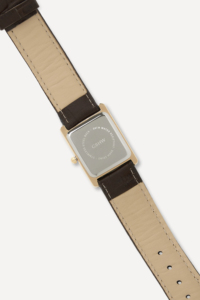 Reloj de Pulsera Cuadrado Clásico Ancho GBHW, Reloj de Cuarzo de Lujo Dorado y Marrón para Mujer, Reloj de Diseño Vintage con Correa de Cuero - Product Image 4