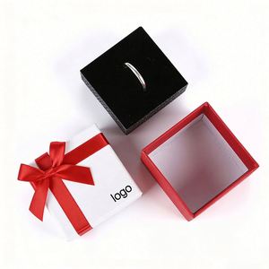 Factory Direct Customizable Free Design White Gray Board <b>Gift</b> <b>Box</b> With Ribbon Elegant Ideal for Jewelry Packaging - Product Image 2