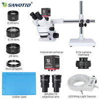 SANQTID 3.5-90X WIFI Trinocular Stereo Microscope HDMI 4K 360° Rotating Mobile Phone PCB Watch Repair Photograph Measurement