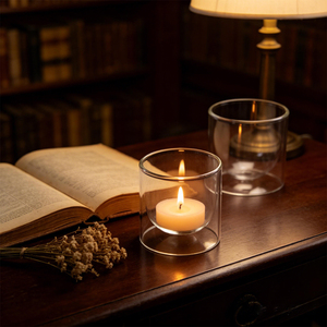 Wholesale High Quality Borosilicate Handmade Glass Cup Luxury Glass <strong>Candle</strong> Container Customization <strong>Candle</strong> <strong>Holder</strong> for Home - Product Image 2