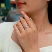 Bague Moissanite en Verre Plaqué Or, Double Nœud Croisé, Création de Laboratoire, Luxe Léger, Torsadée Ouverte, pour Femme, Anniversaire