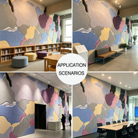 Panneau mural acoustique en PET HENGJIU sur mesure en forme de carte, moderne, écologique, ignifuge, haute réduction du bruit, coloré, en feutre découpé pour l'art et l'école