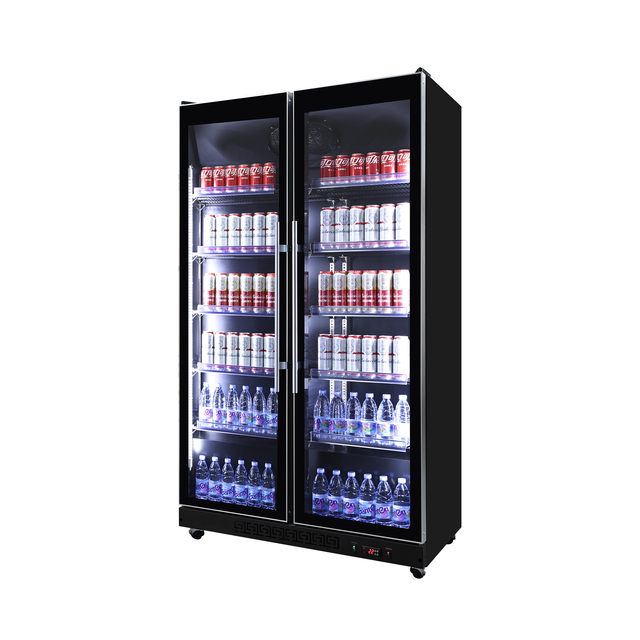 Retro Look Beer Fridge Cooler Drink Electric Ice Cabinet Commercial Glass Display Stand Upright Refrigerator Fridge