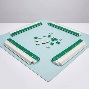 Waterproof Pu 33X33inch <b>Rolling</b> Table Reversiber Mahjong Game <b>Mat</b> With Leather Wrap - Product Image 1