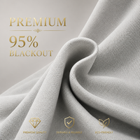 Rideaux occultants Deconovo couleur unie, largeur 200 cm x longueur 178 cm, beige, 1 pièce, Grade 1, élégant, séparateur de pièce, 100 % mousse à mémoire de forme