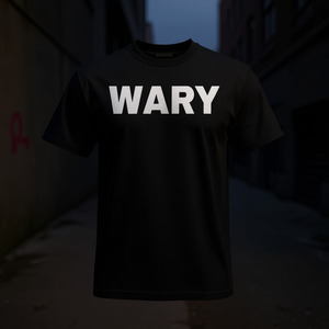 WARY Bold Text Vêtements promotionnels Débardeur T-shirt avec émotion et humeur audacieuses - Product Image 3