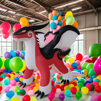 3mL Ballons gonflables animaux de dessin animé dragon rouge pour la publicité de promotion de décoration intérieure et extérieure