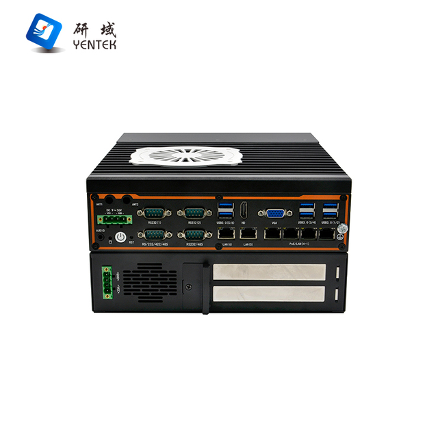 Intel 6 8 9th Gen LGA1151 Industrial PC with 2 PCIe Slots 6 Gigabit LAN 4 PoE 8 USB 9-36V Wide Voltage Embedded Rugged Computer
