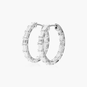 Designer 925 Sterling Silver Gold Plated Moissanite Hoop <b>Earrings</b> Luxury Brilliant Shine <b>Fine</b> Jewelry Elegant Party Wear - Product Image 5