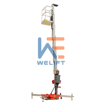 120kg 150kg 6-12m Vertical Mobile Hydraulique Double Mât Ascenseur Plate-Forme Électrique En Alliage D'aluminium Homme Ascenseur Échelle pour Usage Domestique