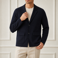 Old Money Herren Wollmischung Strickjacke Maschinenwaschbar Maßgeschneiderte Schulterpartie Gerippter Saum Warm Weich Direkt vom Hersteller Kundenspezifisch OEM
