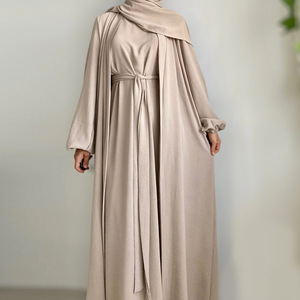 <span class=keywords><strong>Nisa</strong></span> abiti leggeri modesti da donna abbigliamento islamico Ramadan abbigliamento tradizionale Cardigan abito interno Abaya 2 pezzi - Product Image 2