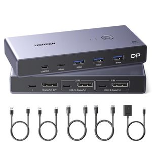 UGREEN 8K Displayport KVM <strong>Switch</strong> 2 in 1 Out DP1.4 with 4 USB 3.0 Ports Support 8K 60Hz 4K 240Hz Share 1 <strong>Monitor</strong> <strong>Keyboard</strong> <strong>Mouse</strong> - Product Image 2
