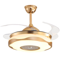 Ventilateur de plafond avec éclairage LED rétractable motorisé en fer, acrylique et ABS pour projets hôteliers et commerciaux – Prix usine, excellent rapport qualité-prix