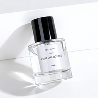 Flacon de parfum vide de luxe personnalisé 50 ml 100 ml, flacon de parfum rond en verre transparent avec boîte