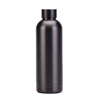 Bouteille d'eau isotherme en acier inoxydable de 500 ml avec revêtement brillant, thermos à col étroit et bouchon à vis pour le sport et les activités de plein air