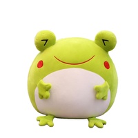 Usine personnalisée 12 pouces grenouille verte peluche peluche jouet main chaude grenouille forme oreiller en peluche