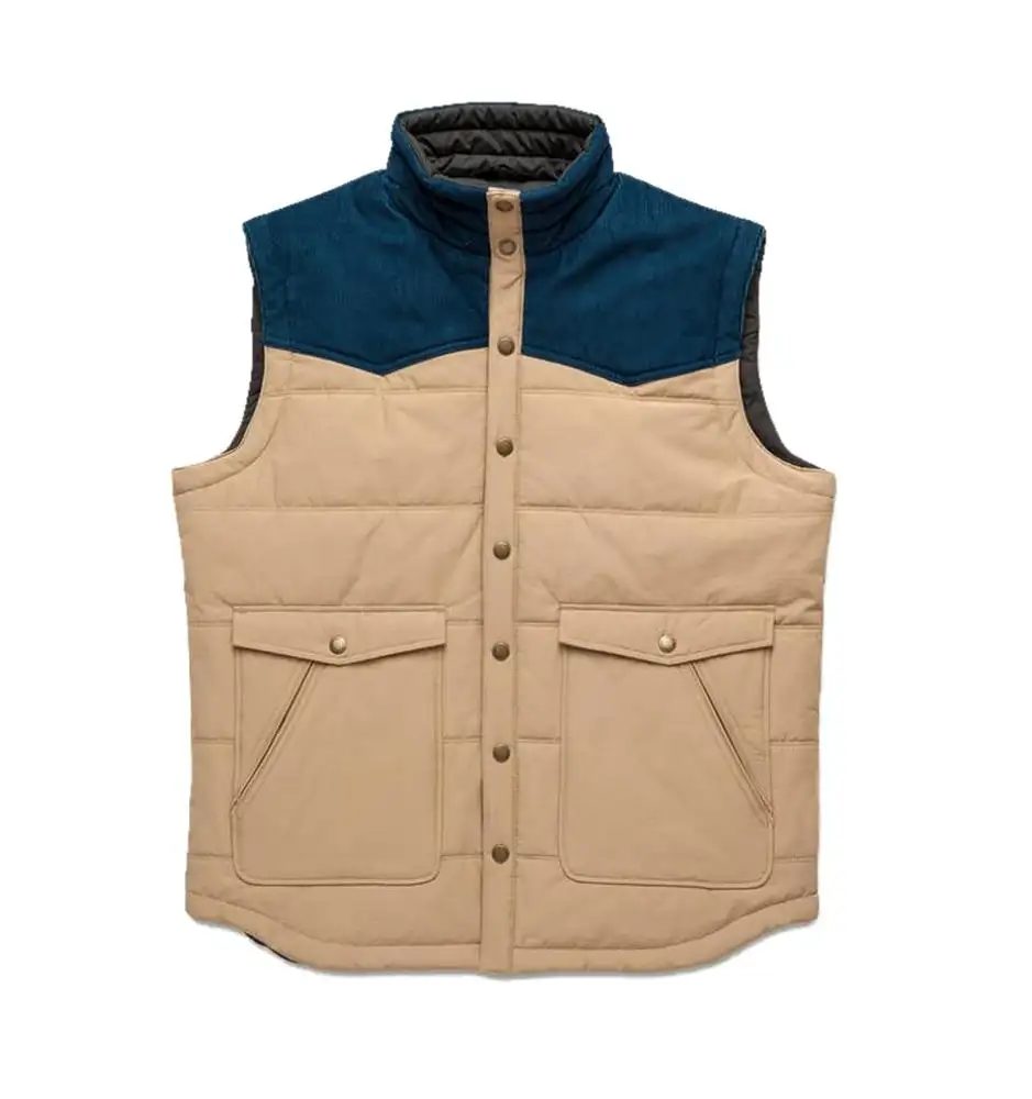 2020 Mens STAND COLLAR Vest Water Repellent REVERSIBLE Vest กลางแจ้งฤดูหนาวลงเสื้อกั๊กสำหรับชาย