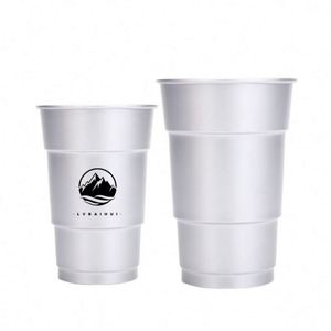 Wholesale Classic Aluminum Cold Drink Cups Bar Party Beer Mugs Rolled Edge Custom Logo Reusable Food-grade Custom Color/Size - Product Image 1