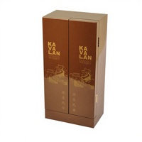 Boîte à vin en bois haute brillance à double porte avec insert en EVA, charnière dorée, logo personnalisé, pour cadeau de marque haut de gamme et présentation en magasin
