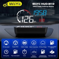 WiiYii OBD2 HUD Proyektor Layar di Kaca Depan dengan Alarm Suhu Air dan Kecepatan Berlebih M10 Head up Display Mobil