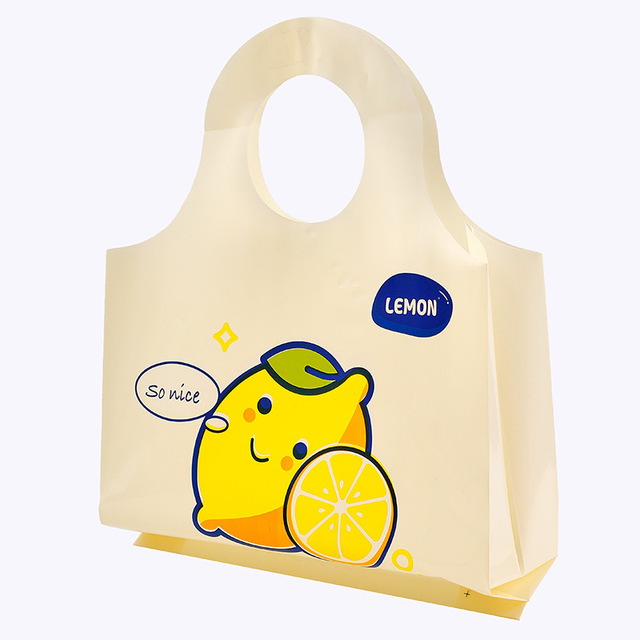 Cute Cartoon for Face Lemon Design Round Mouth Tote Bag New Bread Dessert Shopping Bag Sushi Cake Fruit Packaging