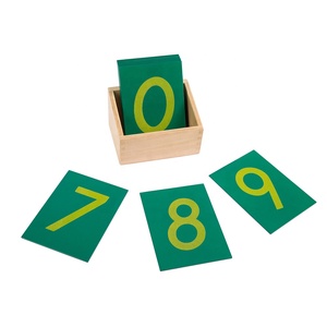 Baby Wooden Educational Toys Montessori Sandpaper Numbers with Box for Children