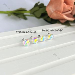Pendientes de bola de cristal de piedra natural arcoíris con dije de disfraz de golpeador de puerta personalizado de alta calidad Dylam para mujer - Product Image 3