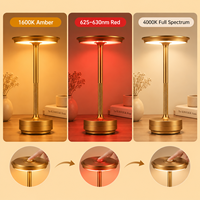 Lampe de table en aluminium LED sans fil rechargeable portable moderne à 3 couleurs changeantes avec commande tactile pour restaurant et dîner