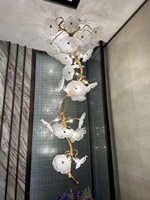 Lustre Led Moderne Lampes Suspendues Suspension Réglable en Hauteur Plafonnier Encastré Dimmable Résine Luminaire Suspendu