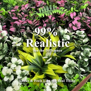 Premium Faux Green <strong>Wall</strong> Panel UV Protected Plastic <strong>Leaves</strong> Artificial Grass <strong>Wall</strong> for Home Office Indoor Outdoor <strong>Decoration</strong> - Product Image 4