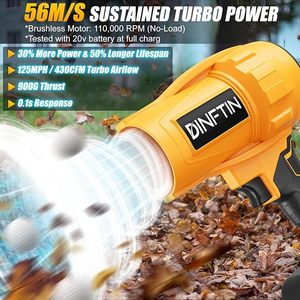 Souffleur de feuilles sans fil industriel 20V de haute qualité à batterie lithium, moteur à balais, DIY, turbo, 440G, pour élimination de la poussière par pression d'air - Product Image 4