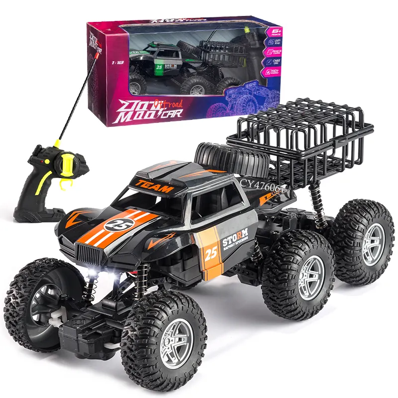 New Design 6WD 1/18 Remote Control Car Off Road Climbing Vehicle Toy RC Crawler Monster Truck With LED Light