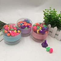 Offre Spéciale Transparent En Plastique Coloré Double Face 240ml Slime Capsule Bouteille Mignon Ornement Cristal Boue Pot De Stockage Boîte En Plastique