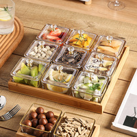 Plateau à fruits en verre de style nordique ins, snacks créatifs de luxe léger, plateau à fruits divisé