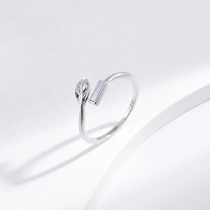 wholesale brass <b>cheap</b> cute shell rhodium plated <b>ring</b> Everyday girls butterfly open Adjustable Minimalist heart finger <b>rings</b> - Product Image 5