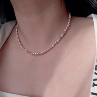 Colliers de mode, perles baroques d'eau douce de couleur bonbon exquises, colliers en chaîne de perles en argent sterling 925
