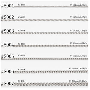 Collar personalizable de Plata de Ley 925 hecho a máquina tipo cuña collar de cadena collar de joyería de moda - Product Image 1