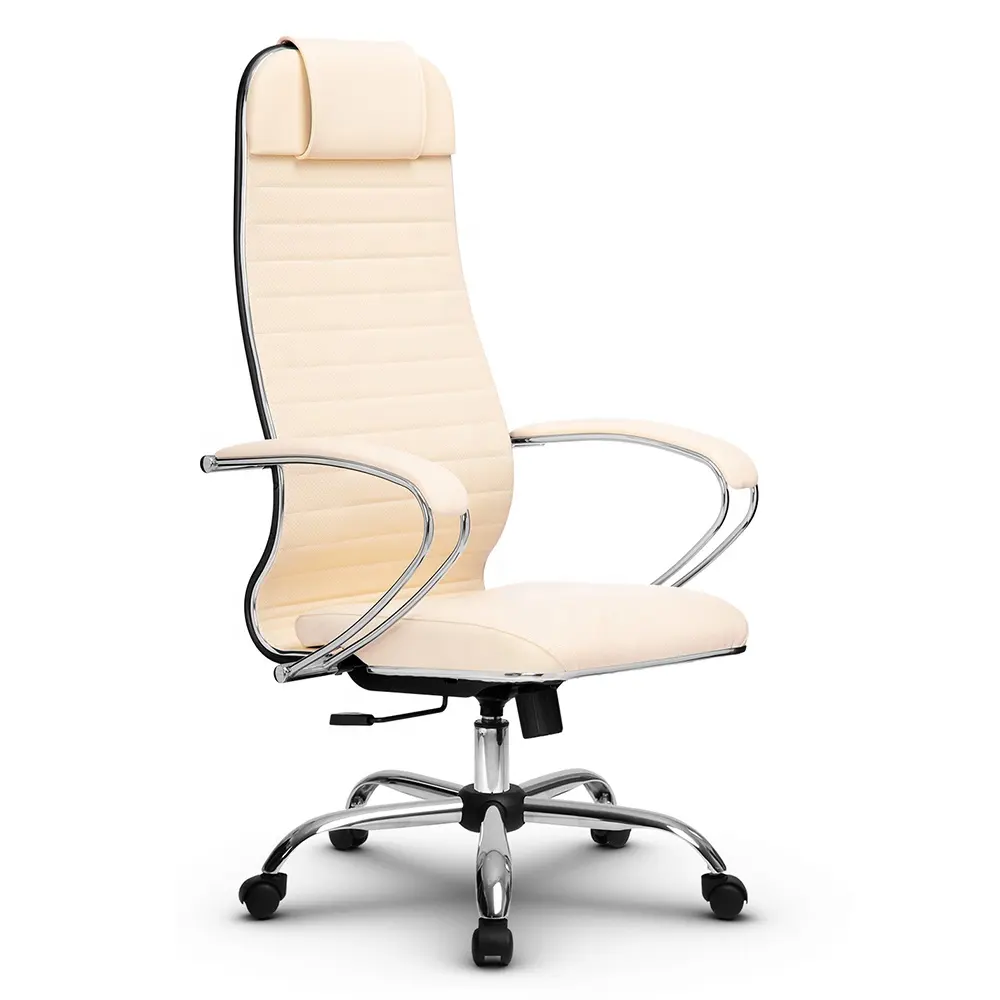 Офисное компьютерное регулируемое эргономичное кресло для рабочего стола представительский мягкий белый PU вращающийся офисный стул с несколькими функциями
