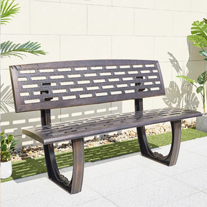 เก้าอี้พักผ่อนกลางแจ้งอลูมิเนียมหล่อสไตล์ยุโรปทนทานม้านั่งสำหรับใช้ในสวนและสวนสาธารณะดีไซน์ทันสมัย - Product Image 4