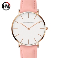 HANNAH MARTIN CB36 Japon Mouvement En Cuir Marron Cadran Blanc Femmes Top Marque De Luxe Montre Étanche Relogio Feminino