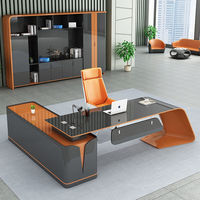 Bureau en bois en forme de L, style moderne et épuré, finition écologique, table de direction pour bureau