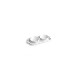Bandeja Rectangular Blanca con 2 Tazas 28x13cm, Juego para Vajilla de Fiesta - Product Image 1