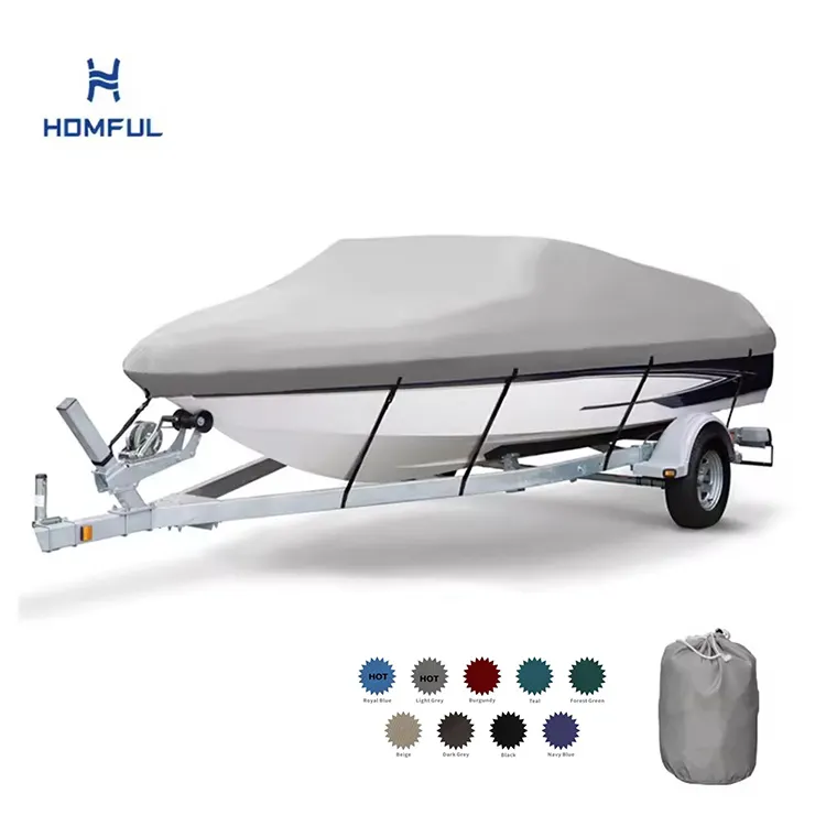 HOMFUL 12 14 Inch Boat Cover Fabric Waterproof 600D Marine Grade Polyester Canvas Universal Boat Cover